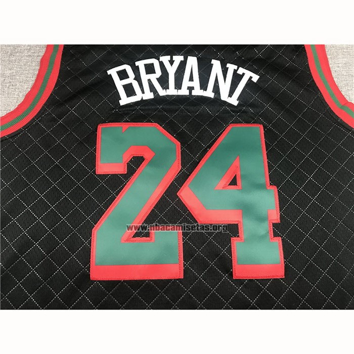 Camiseta Los Angeles Lakers Kobe Bryant NO 24 Mitchell & Ness 2007-08 Negro